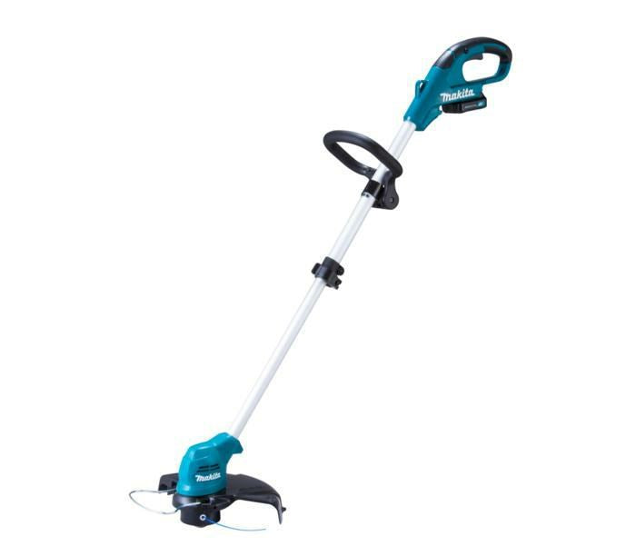 Makita UR100DWAE string trimmer with battery and charger