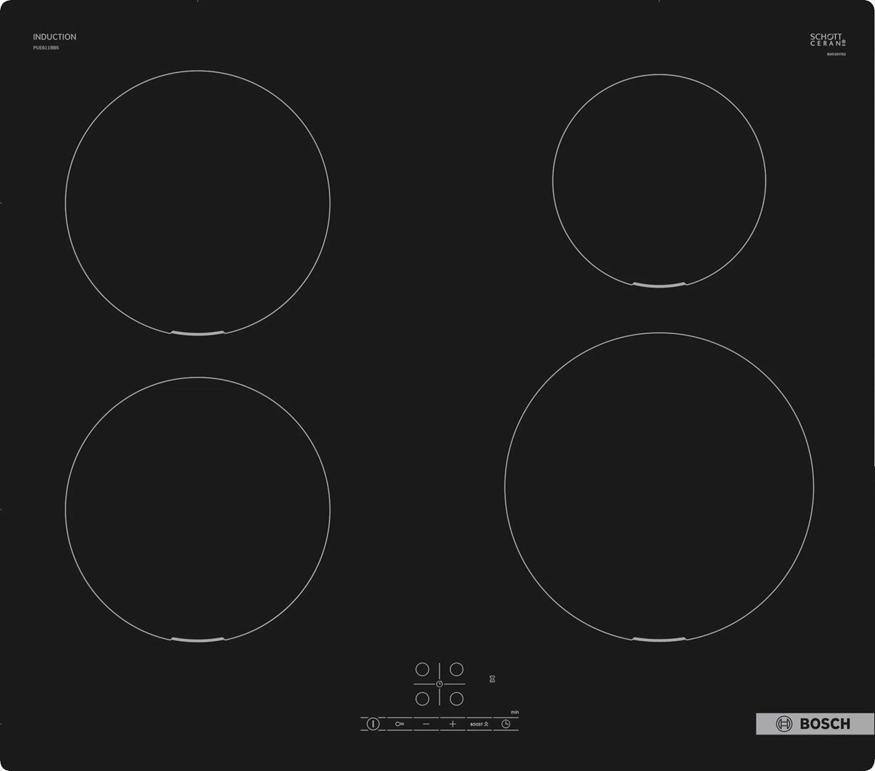 Bosch Serie 4 Induction Hob 59.2 cm 4 Zones Black PUE611BB5D