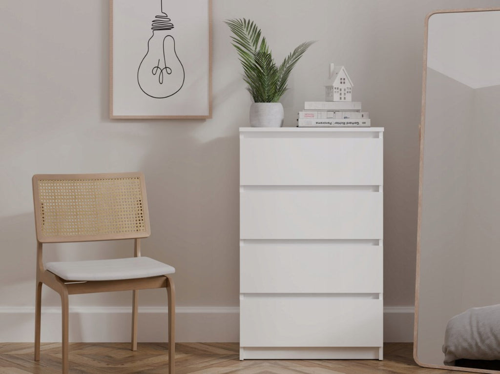 Malwa M4 Chest of Drawers 60 cm 4 Drawers White M4/60