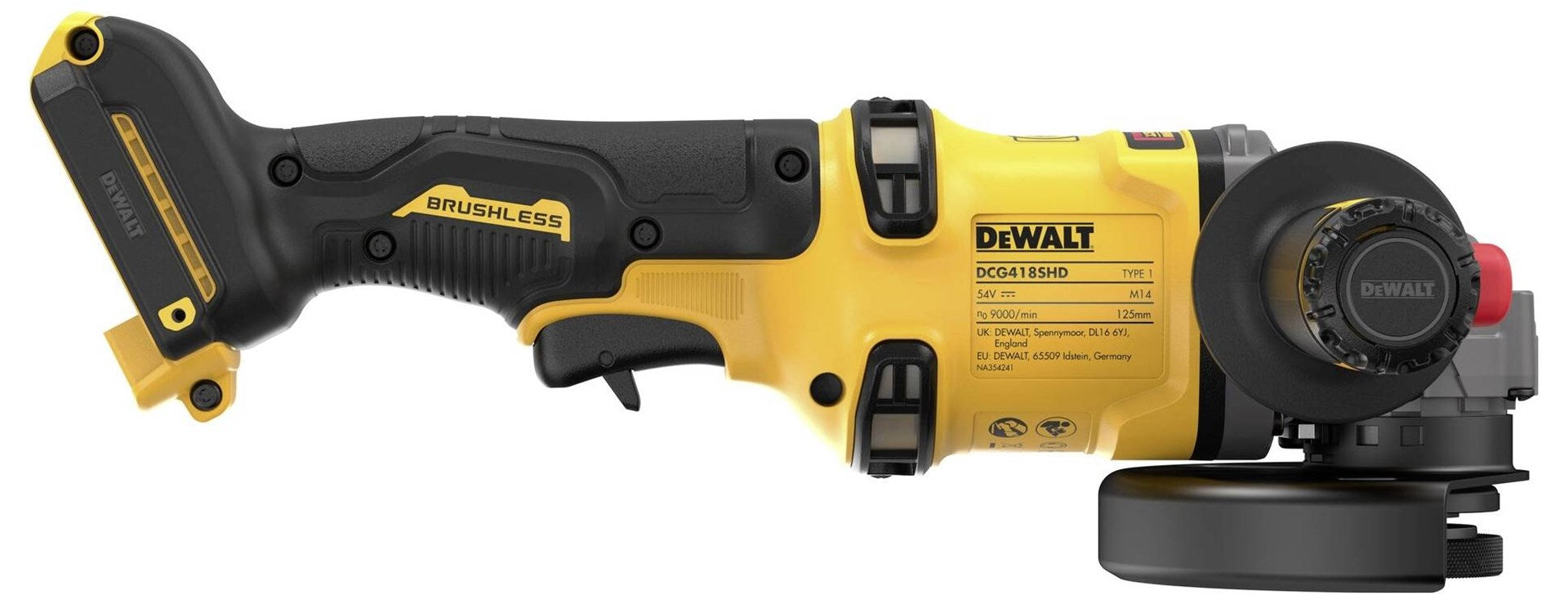 DEWALT DCG418SHDN XR FlexVolt Angle Grinder 125 mm 54V