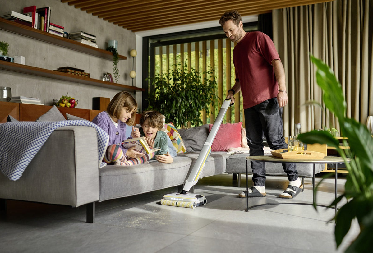 KARCHER FC 8 Smart Signature Line Electric Broom Battery Powered Bagless Silver, White, Yellow Model 1.055.-711.0