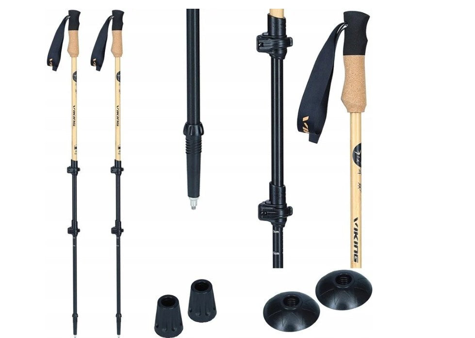 Viking Bamboo Pro Trekking Poles Brown 65-135 cm