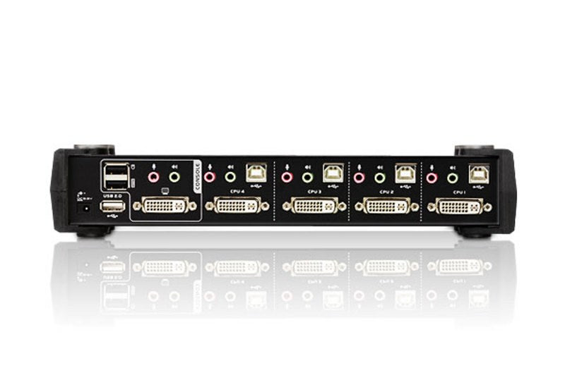 ATEN CubiQ CS1764A KVM/Audio Switch - USB - 4 x KVM/Audio - 1 Local User - Desktop CS1764A-AT-G