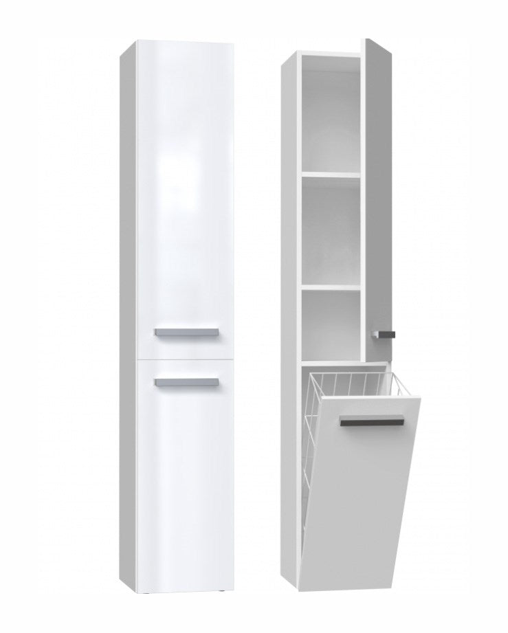 NEL III Bathroom Cabinet Gloss White 31x30x174 cm