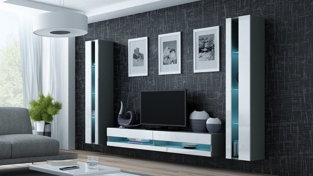 VIGO NEW Shelf Unit 180/40/30 cm Grey/White Gloss