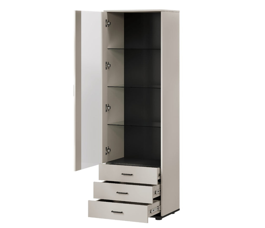 Cama S1 SOHO Display Cabinet 60x41x192 Cashmere + Black