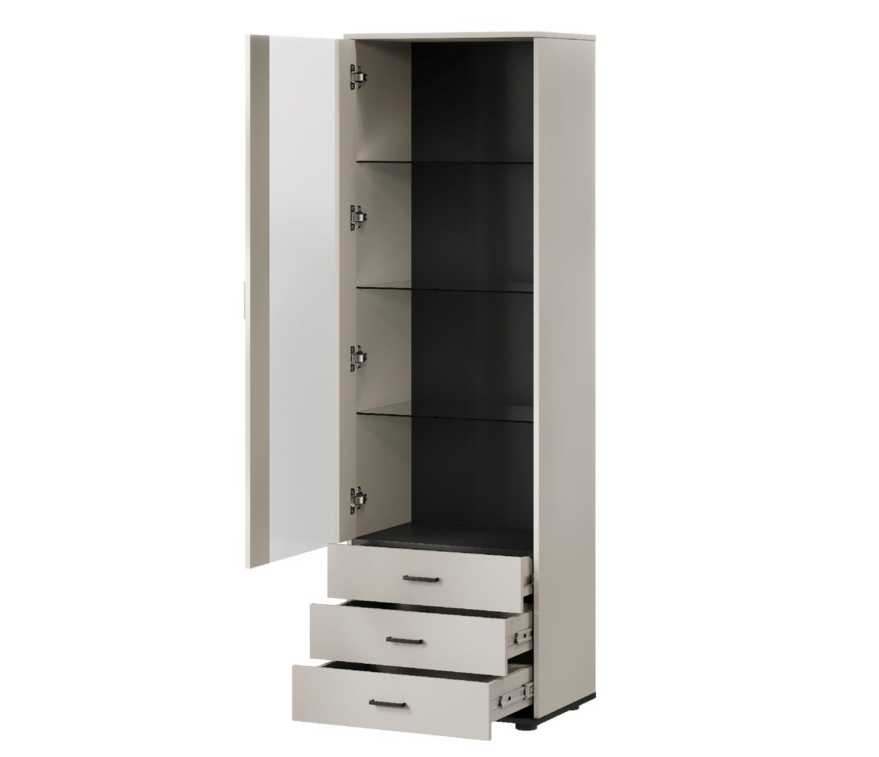 Cama S1 SOHO Display Cabinet 60x41x192 Cashmere + Black