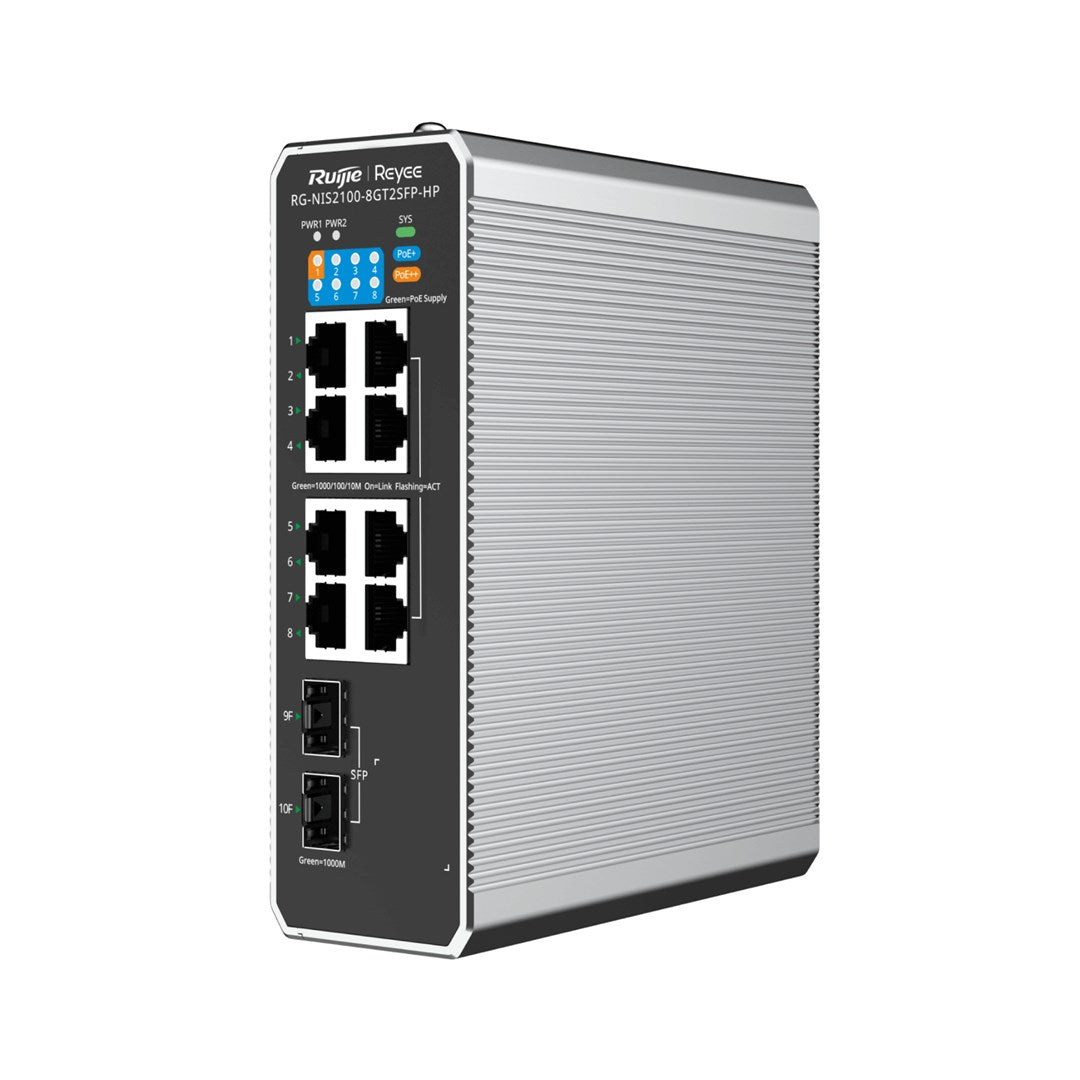 Ruijie Networks RG-NIS2100 Managed L2 Gigabit Ethernet (10/100/1000) Power over Ethernet (PoE) Black  Stainless steel