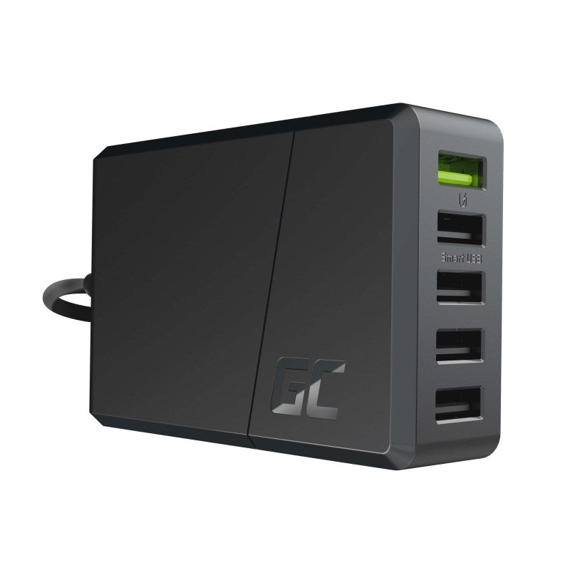 Green Cell Mobile Device Charger 5 USB Ports Black Indoor CHARGC05