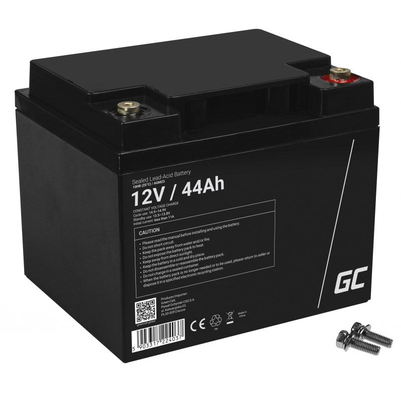 Green Cell AGM23 Sealed Lead Acid Battery, 12V, 12.7 kg