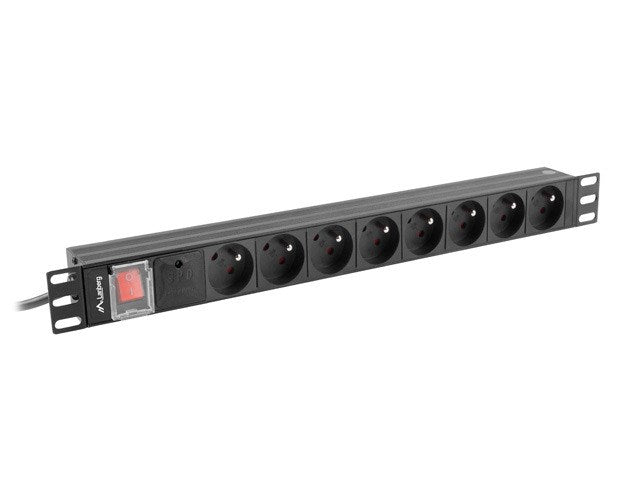 Lanberg PDU Power Distribution Unit 19" 1U 7x Schuko SPD-3MP 2 m PDU-PRO-07F-0200-BK