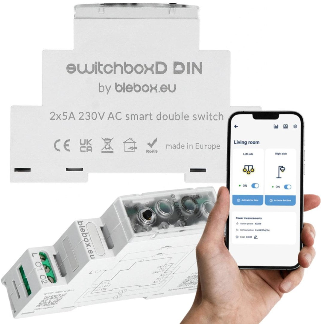BLEBOX SwitchboxD for DIN Rail Mounting