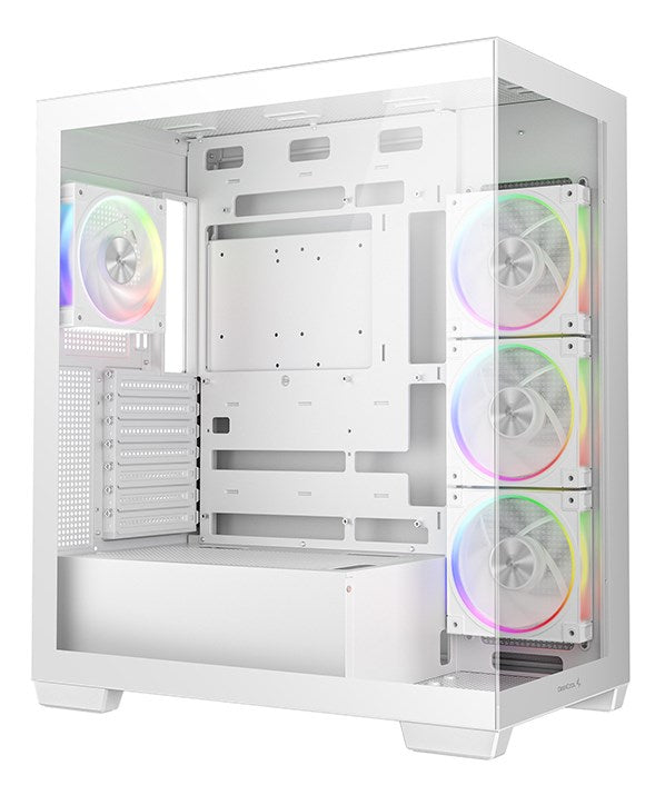 DeepCool CG580 4F V2 Midi Tower White - Elegant PC Case with Panoramic View