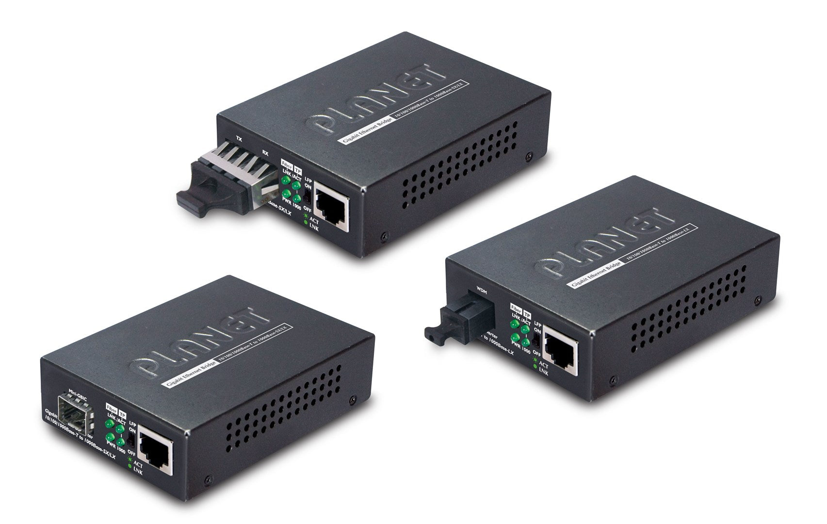 PLANET GT-805A Media Converter - 10Base-T, 100Base-TX, 1000Base-T, 1000Base-SX/LX RJ-45