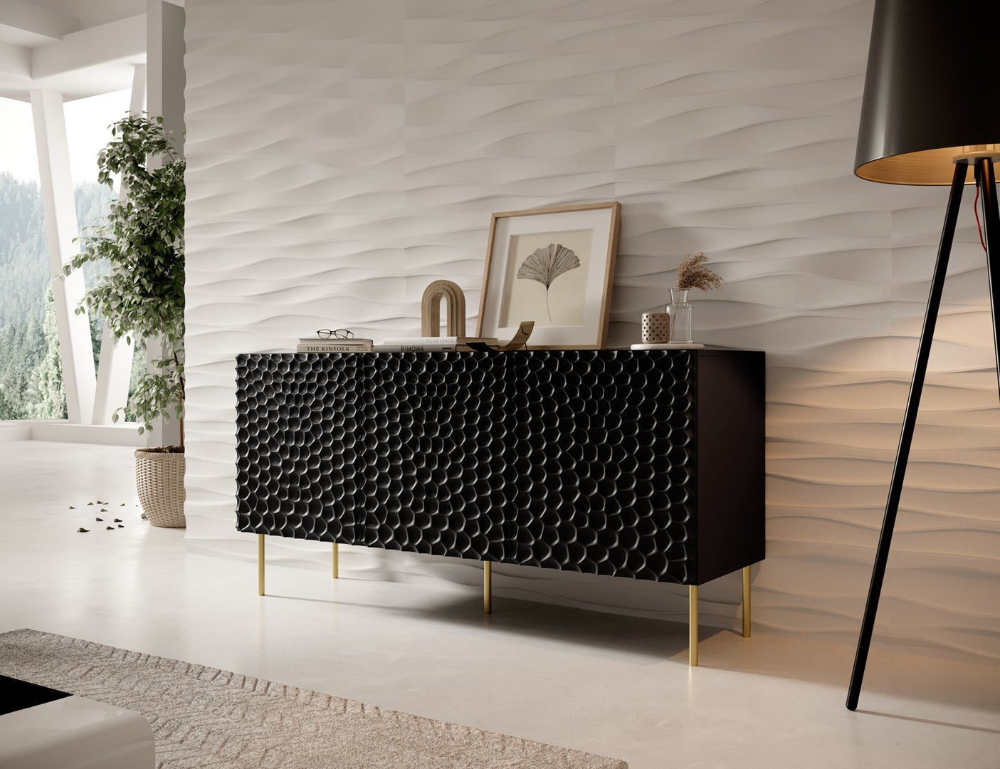 HOLE Chest 152x42.5x74.5 cm Matte Black