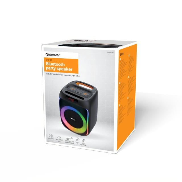 Denver BPS-165 Party Speaker 200W Bluetooth with LED Light Show
