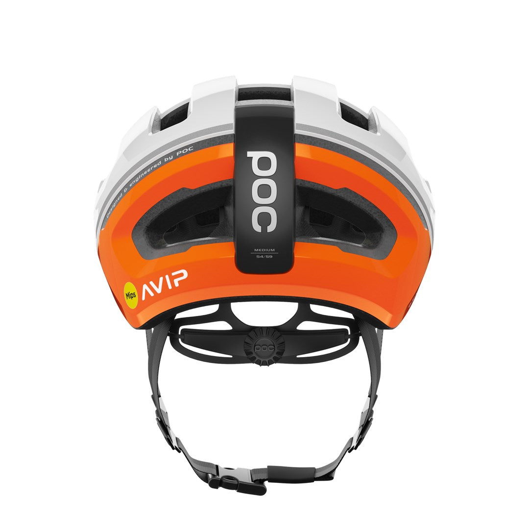 POC PC108751126MED1 Helmet for Mountain Biking, White and Fluorescent Orange, Size M 54-59 cm