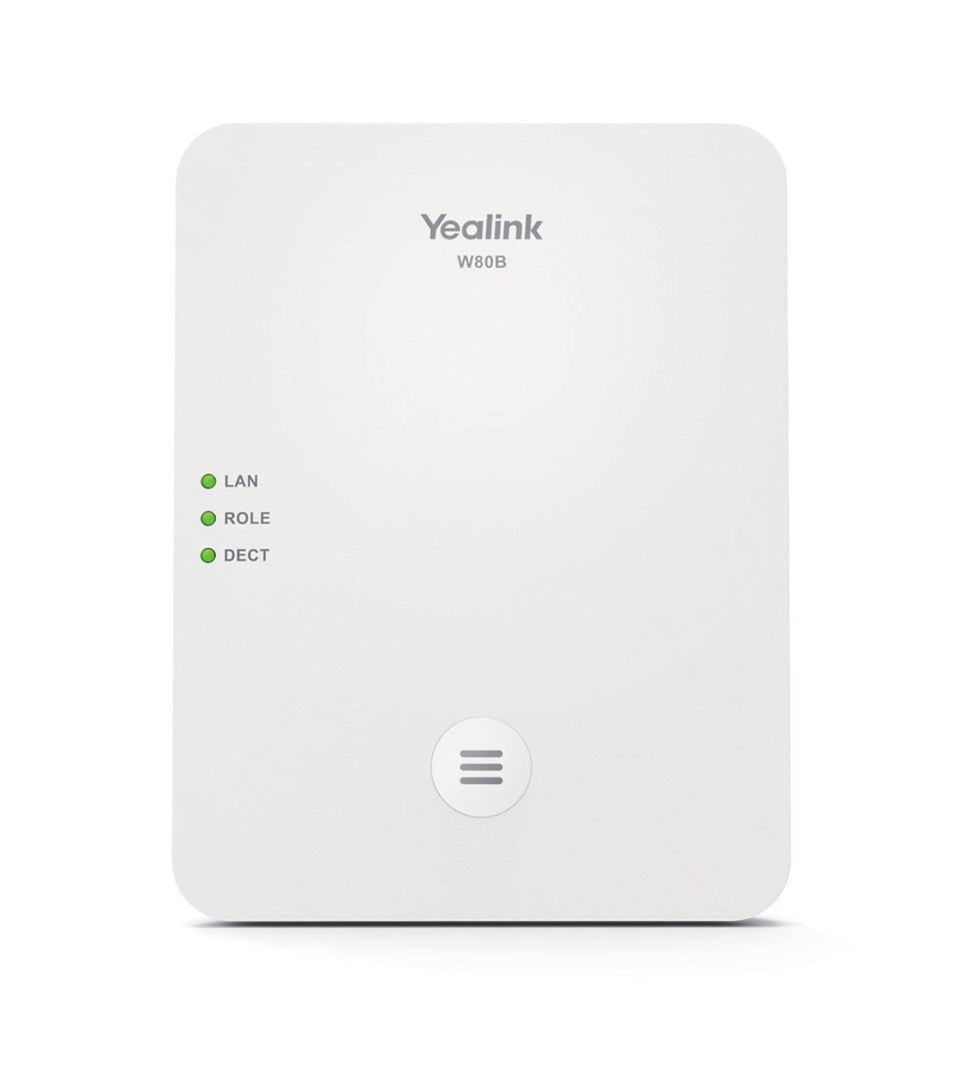 Yealink W80B - Base Station for Cordless/VoIP Phone - IP-DECT/GAP - Pearl White