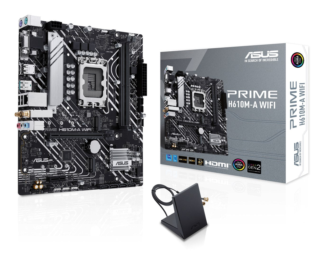 ASUS PRIME H610M-A WIFI - Motherboard - micro ATX - LGA1700-Sockel - H610 Chipsatz - USB 3,2 Gen 2, USB 3,2 Gen 1 - Gigabit LAN, Wi-Fi, Bluetooth - Onboard-Grafik (CPU erforderlich) - HD Audio (8-Kanal) (90MB1G00-M0EAY0)