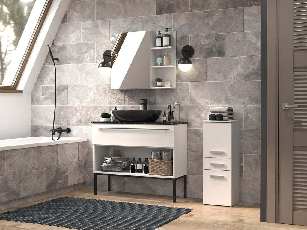 Topeshop NEL V DDS BIEL Bathroom Storage Cabinet White