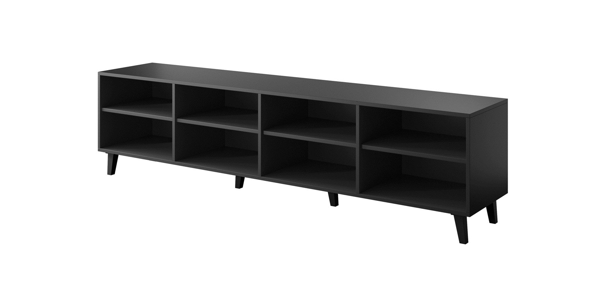TV Cabinet FARO 200x42x52 Black Matt + Oak Craft