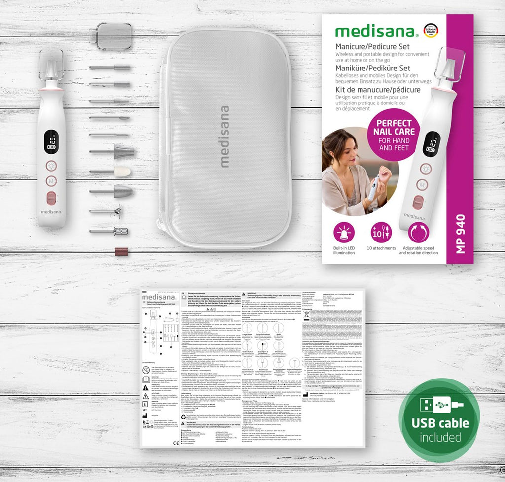 Medisana MP 940 Manicure/Pedicure Device - Cordless, Rechargeable (85157)