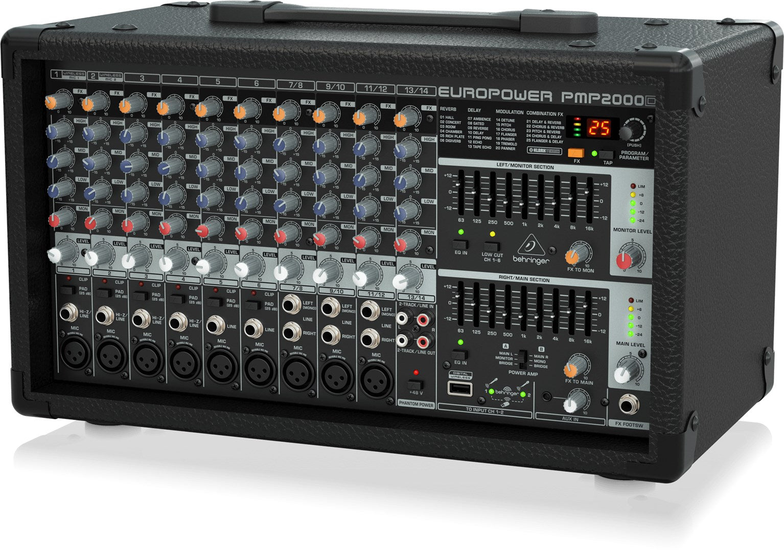 Behringer PMP2000D Powered Mixer with 2000 Watts and Multi-FX Processor