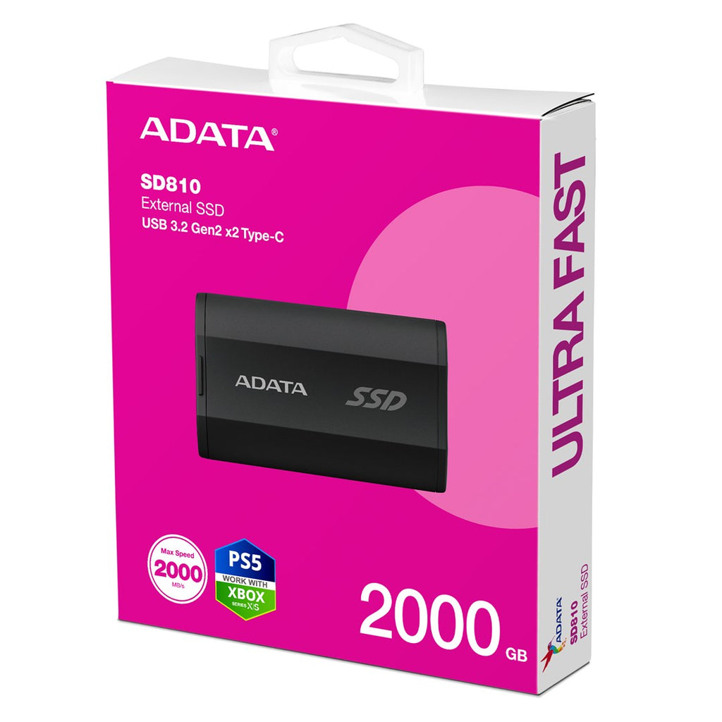 ADATA SD810 External SSD - 2TB - USB 3.2 Gen 2 - Black - SD810-2000 G-CBK