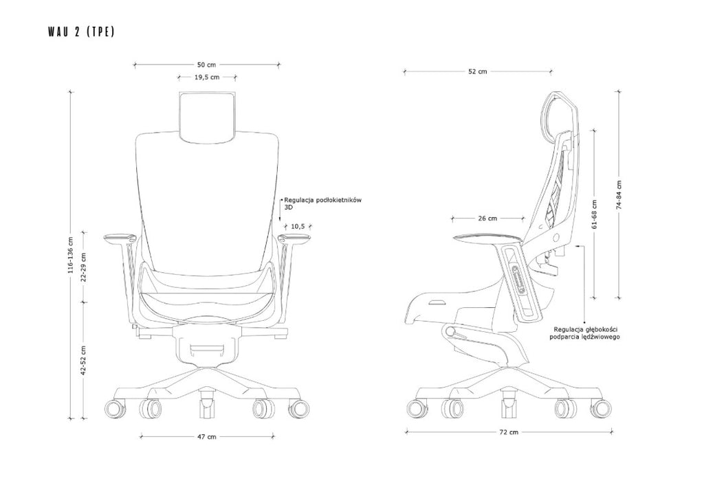 Wau 2 TPE-8 office chair  grey/black elastomer