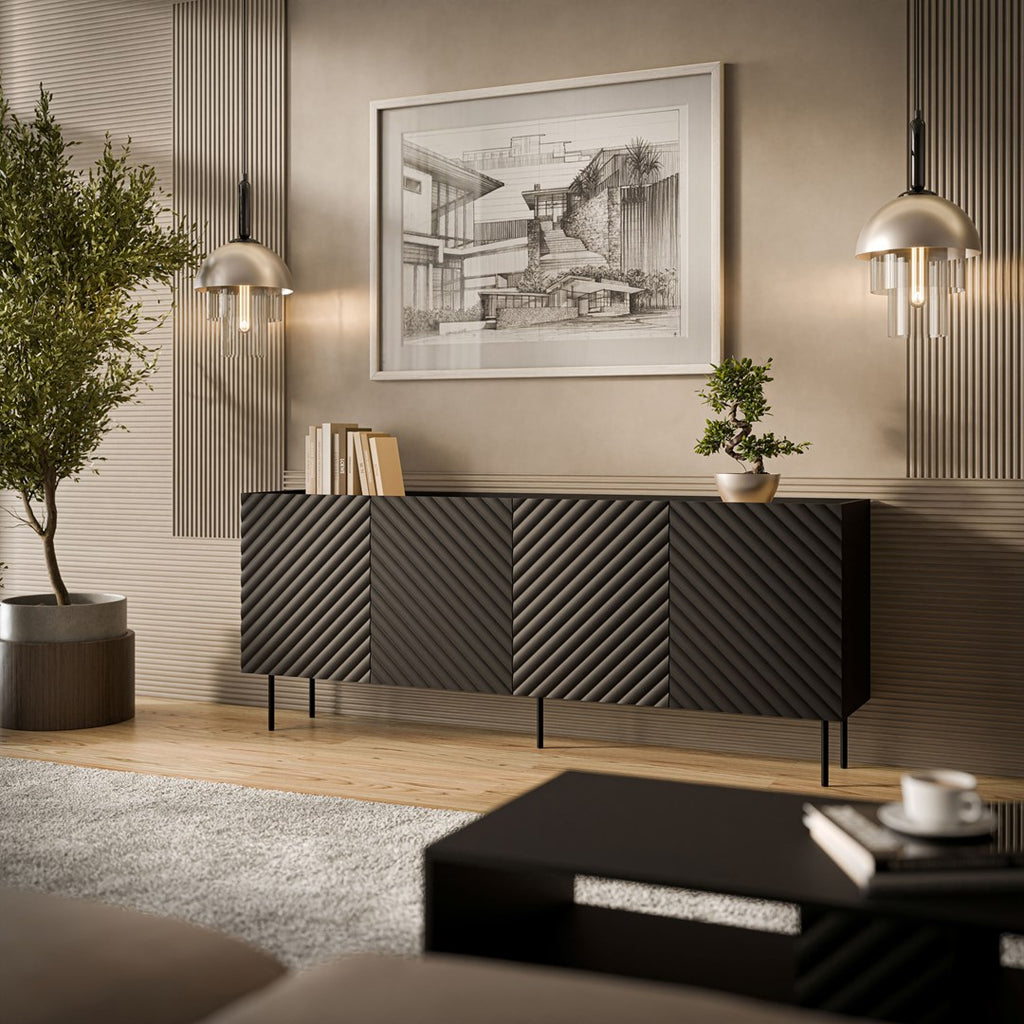 Cama LUCCA 4D chest of drawers  200x40x80  black