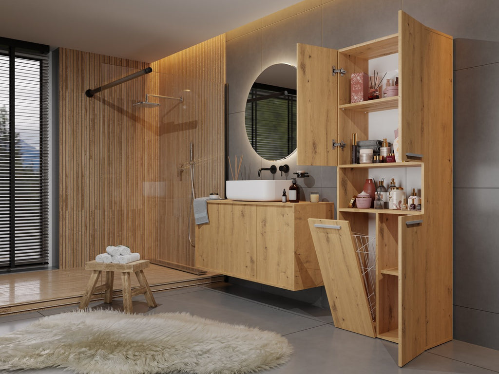 Topeshop NEL DK 1K - Bathroom Storage Cabinet Oak