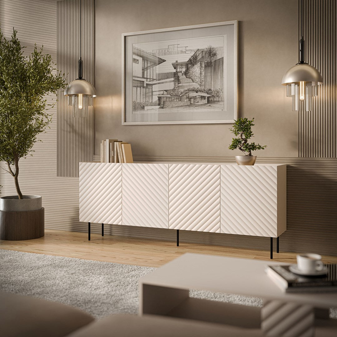 Cama LUCCA 4D Chest of Drawers 200x40x80 Cashmere