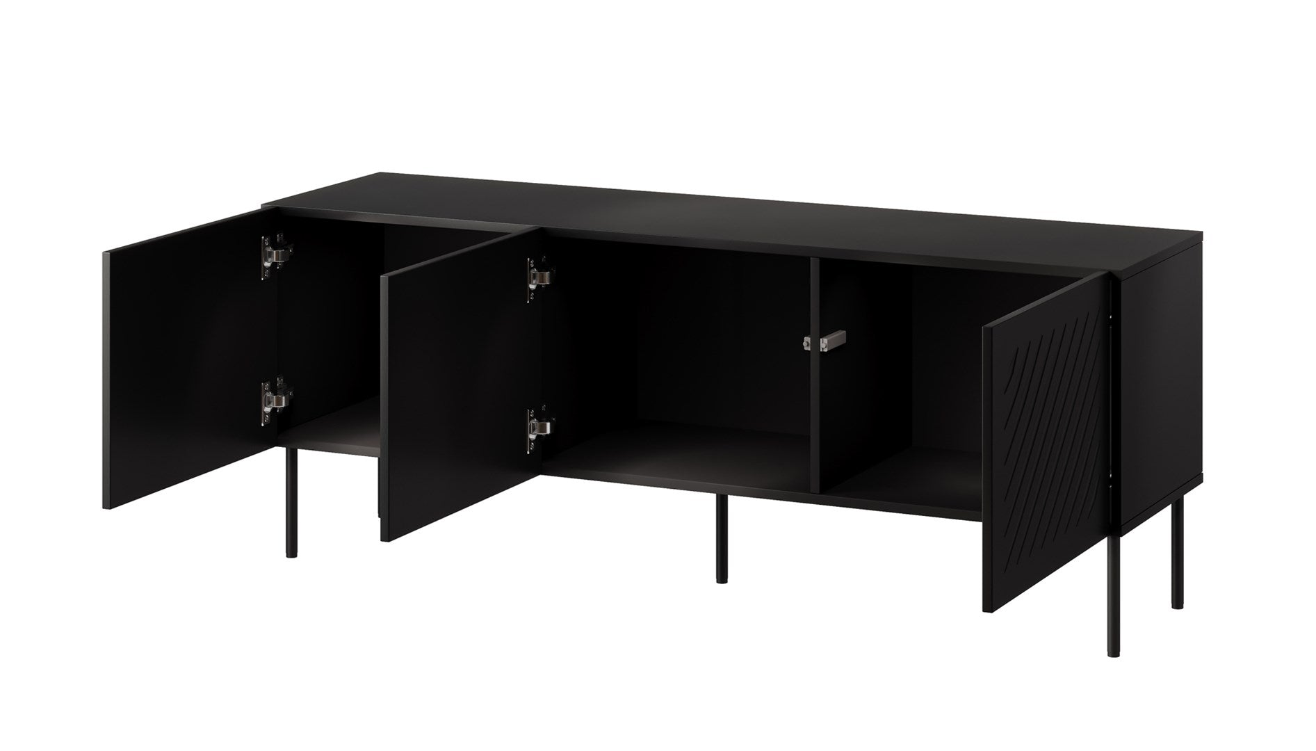 RTV Cabinet SIENA 150.5x40x60 Black Matt