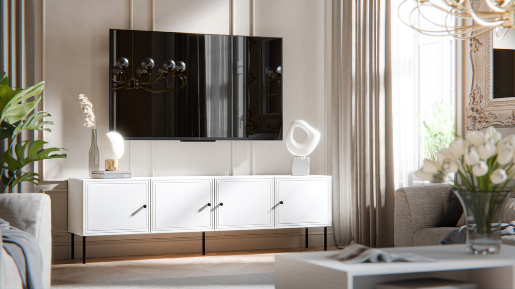4D PALAZZO BIS TV Cabinet 201x40x60 cm White Matt