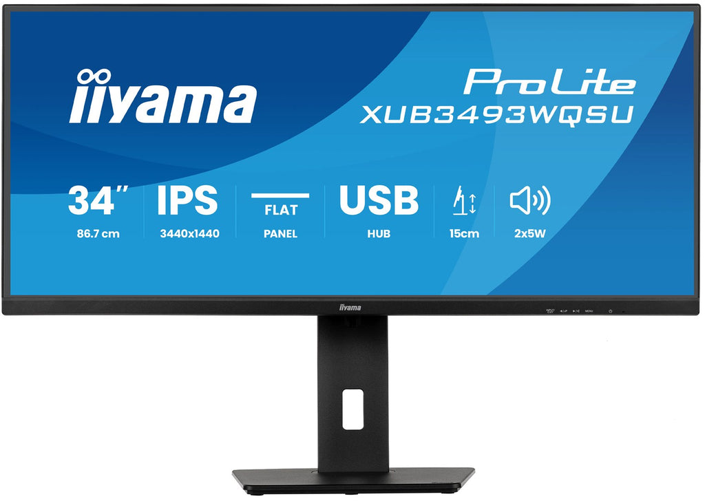 IIYAMA ProLite XUB3493WQSU-B6 34" UltraWide Quad HD Monitor 3440x1440 120Hz IPS Black