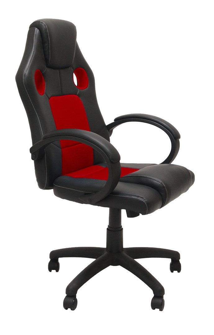 Topeshop ENZO Gaming Swivel Chair Red and Black with Padded Seat