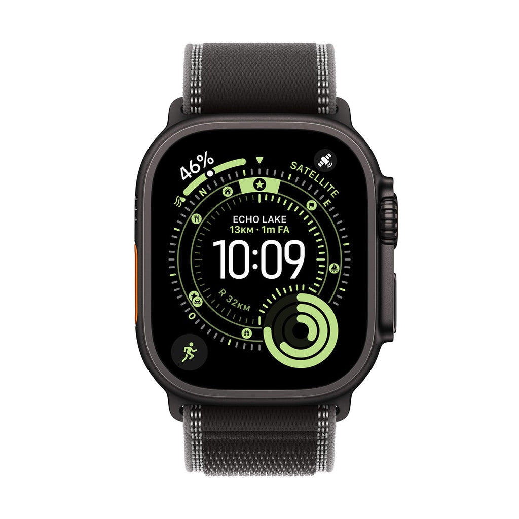 Apple Watch Ultra 3 GPS + Cellular 49 mm Black Titanium Case with Black/Charcoal Trail Loop - S/M (MF1D4QF/A)