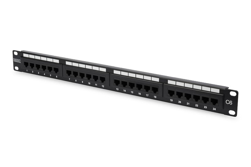 DIGITUS Patch Panel 24 RJ-45 1U Steel Black DN-91624U-EC