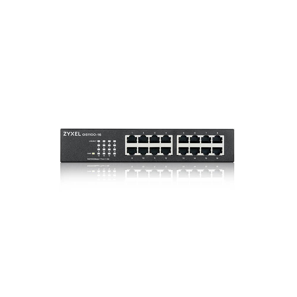 Zyxel GS-1100-16 V3 Switch - 16 x 10/100/1000 - Desktop and Rack Mountable