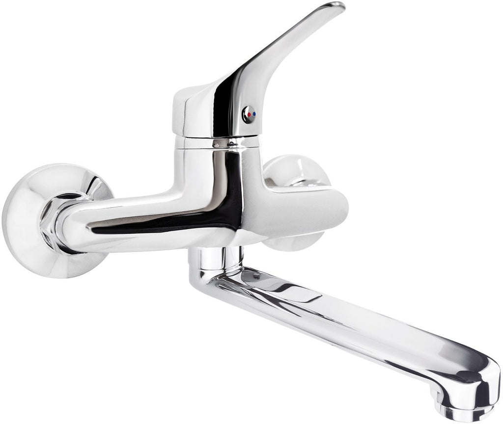 Wall-mounted washbasin mixer