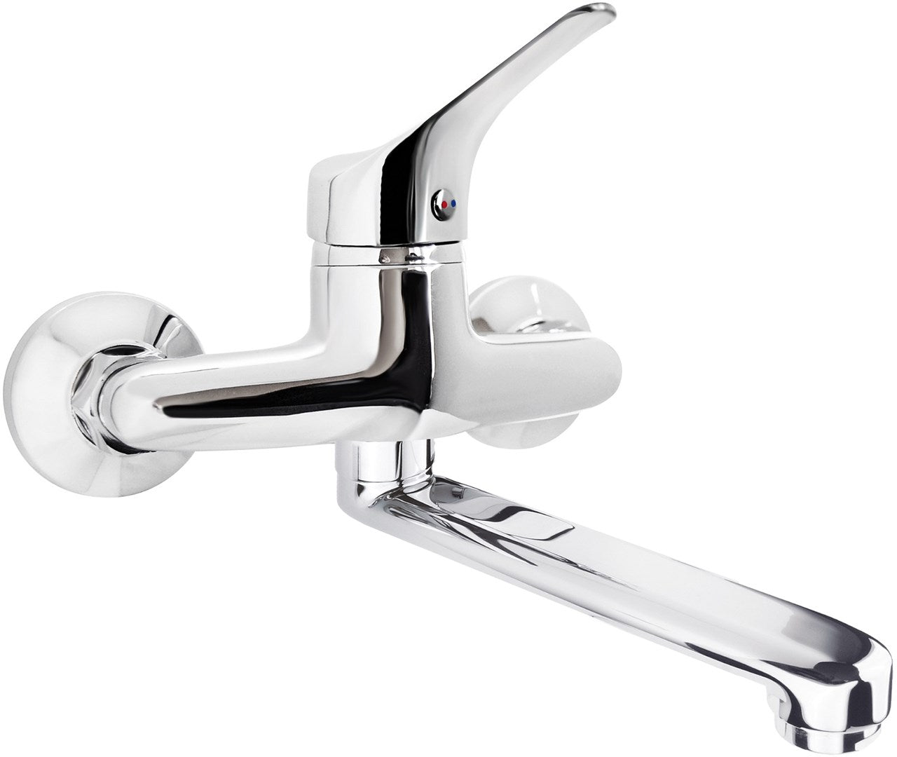 Wall-mounted washbasin mixer