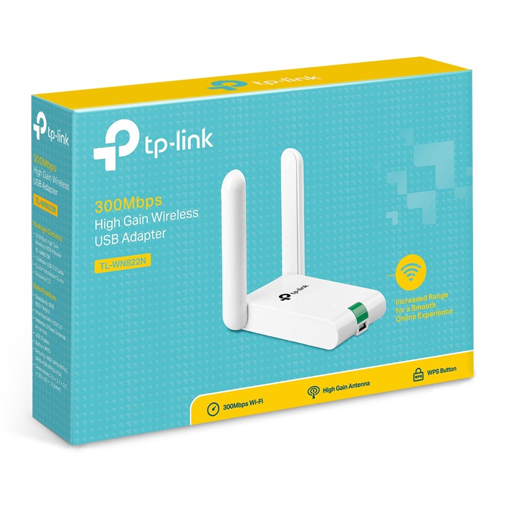 TP-LINK Network Card TL-WN822N, USB WLAN, 300 Mbit/s, Dual Antennas, 230 g