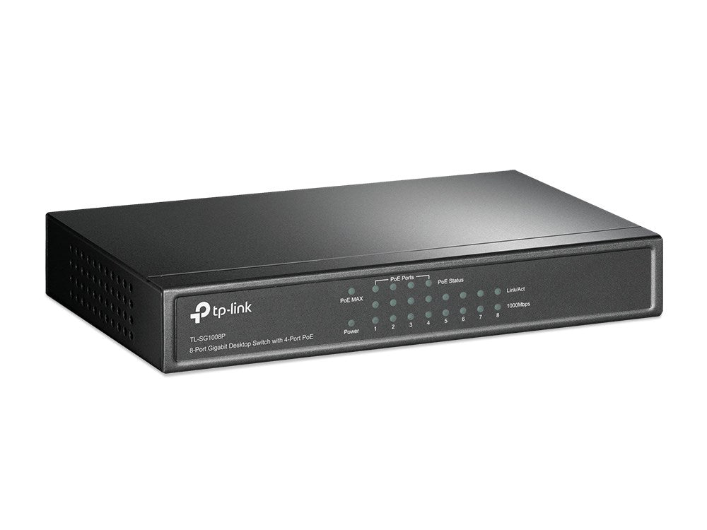 TP-Link Switch 8-Port Gigabit Desktop PoE Model TL-SG1008P