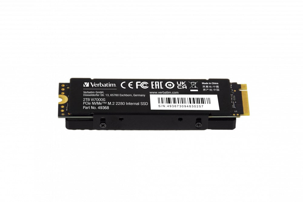 Verbatim Vi7000 PCIe NVMe M.2 SSD 2TB 2000 GB PCI Express 4.0 (49368-483)
