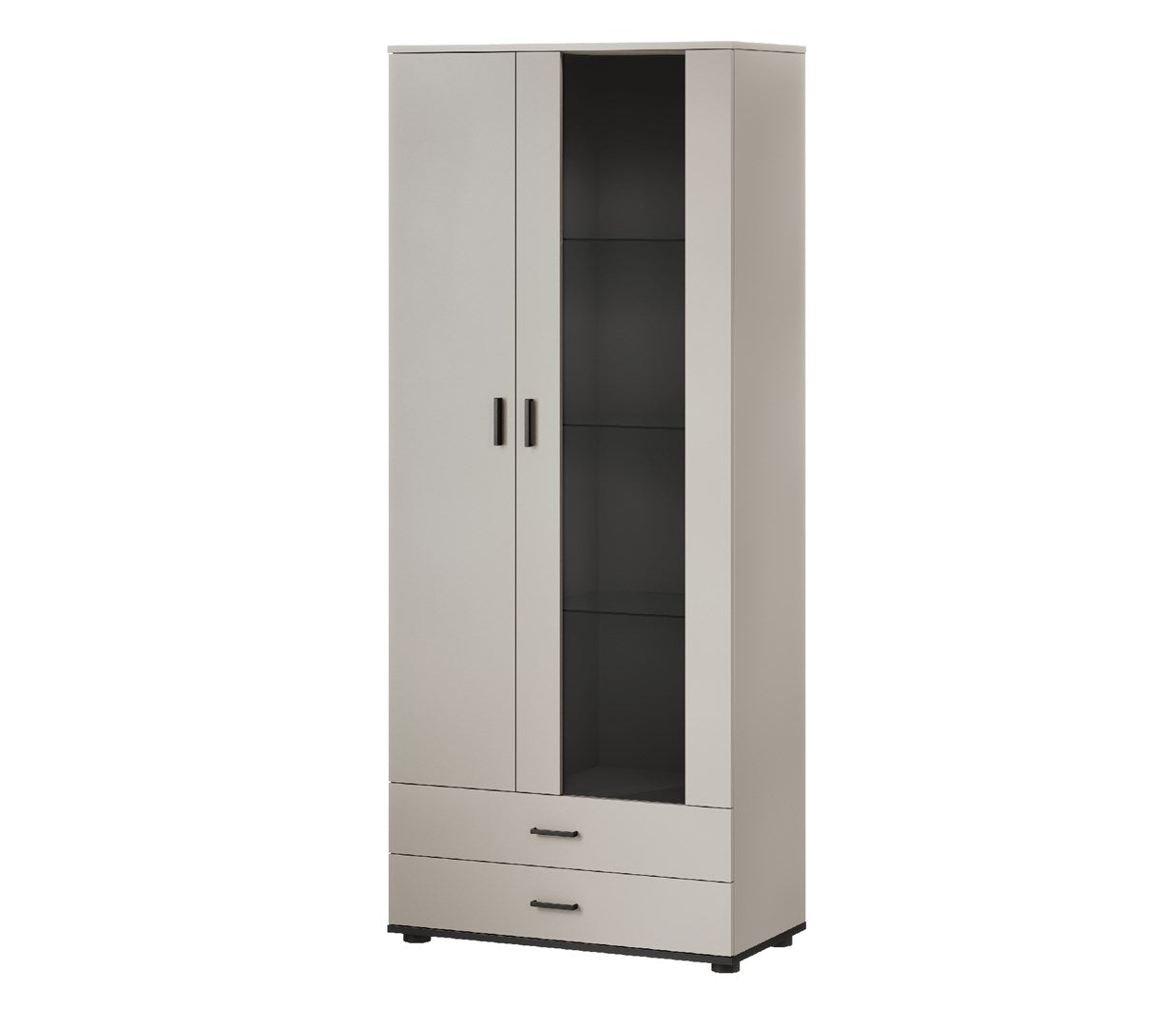 Cama S6 SOHO Display Cabinet 80x41x192 Cashmere + Black