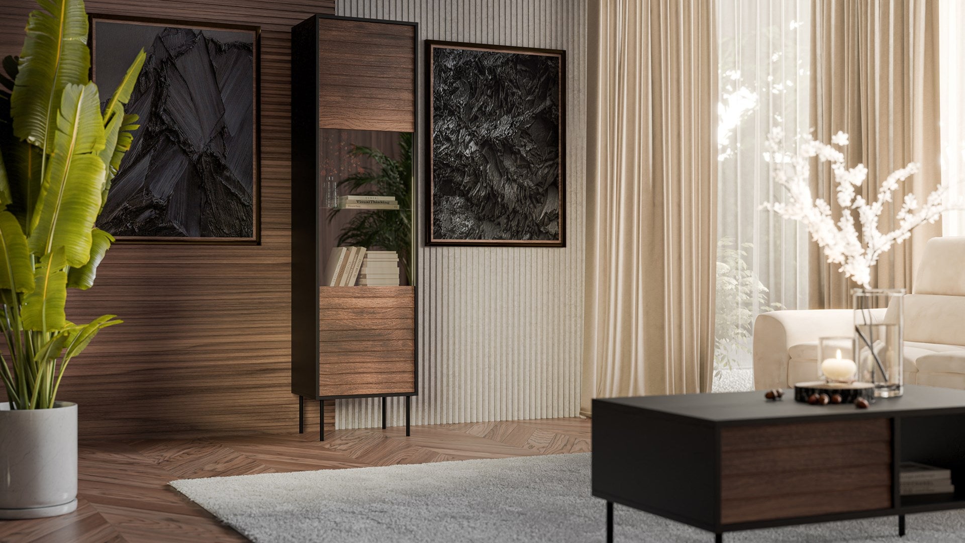 Cama CORTINA Display Cabinet 53x40x182 Black