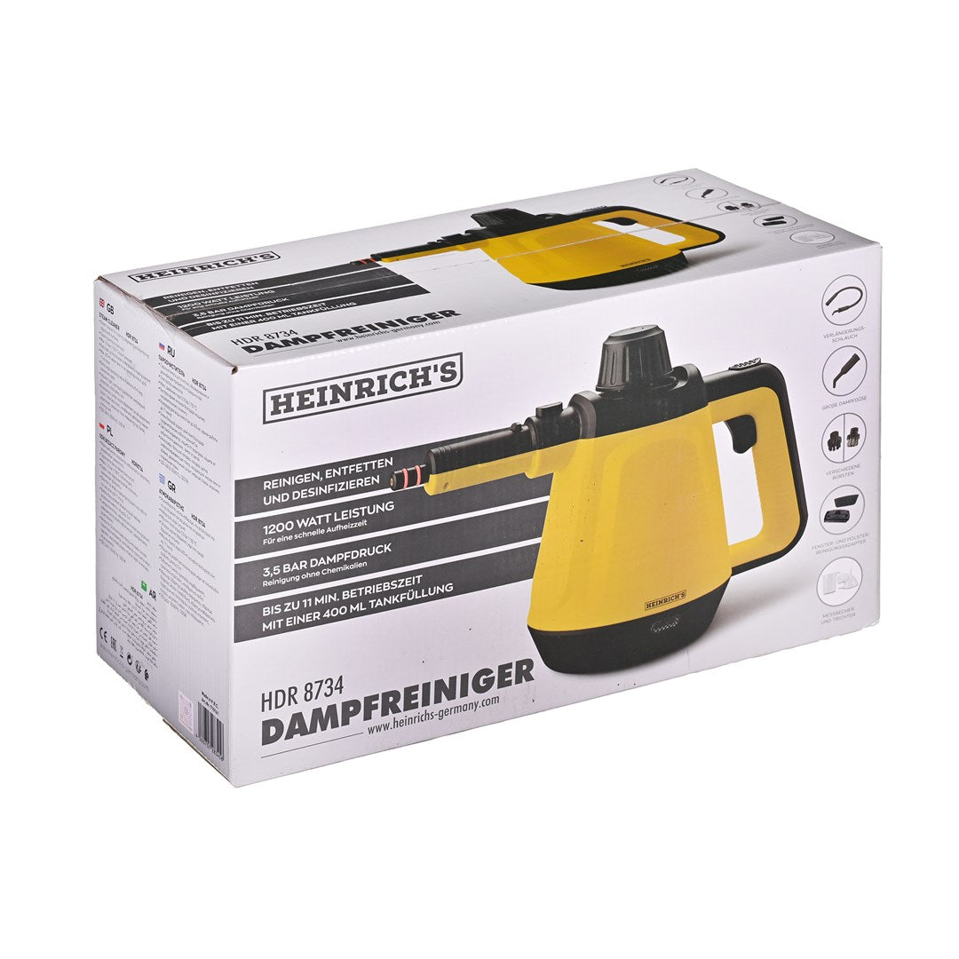 HEINRICH'S 8734 Portable Steam Cleaner, 1200W, 0.4 L Capacity, 2270 g