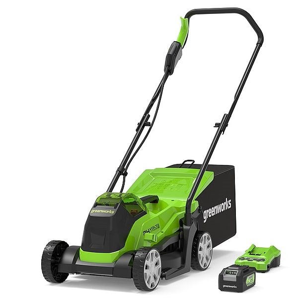 Greenworks GD24LM33K4 33 cm Cordless Mower - Charger + 4Ah Battery 2516107UB