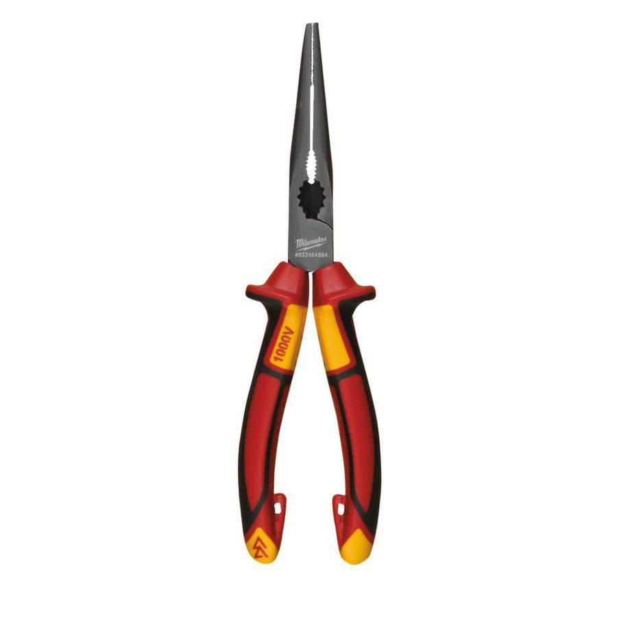 MILWAUKEE Long Nose Pliers, VDE Approved, Length 205 mm, Model 4932464564