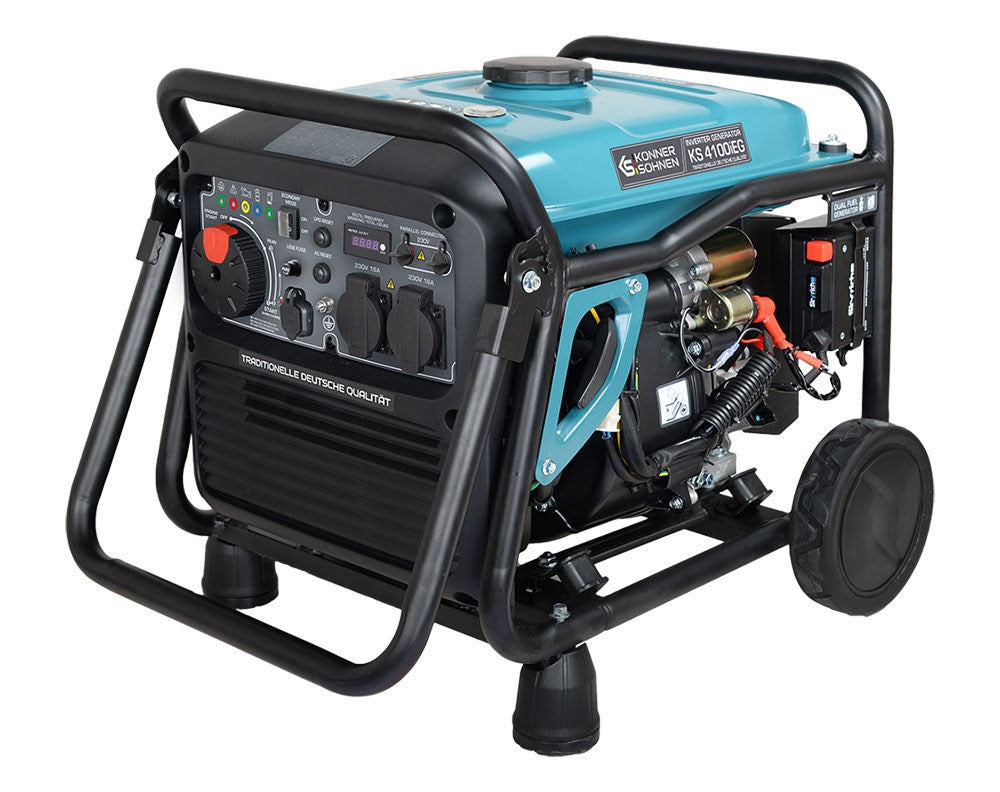 Könner & Söhnen KS 4100iEG engine-generator 3600 W 12.5 L Liquefied Petroleum Gas (LPG)  Petrol Aqua colour  Black